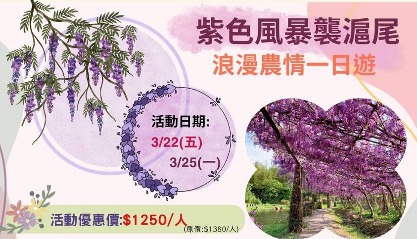 淡水賞紫藤與食農體驗遊程